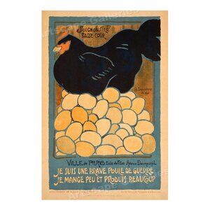 1917 Brave Chicken of War Vintage Style WWI French War Poster 170